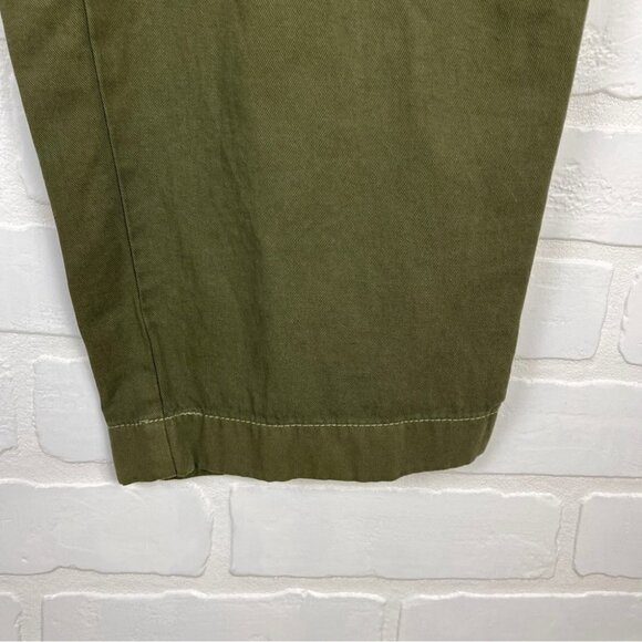 ❌SOLD❌ Aritzia Wide leg Cargo Pants linen cotton olive green tie front size 2 - Picture 9 of 13